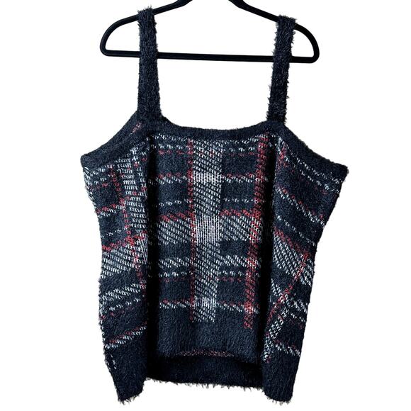 Lane Bryant Classic Plaid Jacquard Tank Sweater NWT Women Size 22/24 Cocktail - Picture 2 of 9